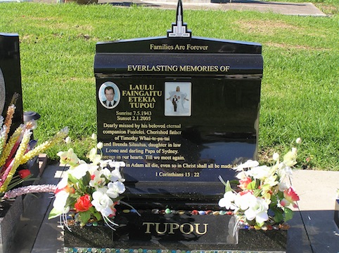MORMON TEMPLE  SCROLL HEADSTONE
